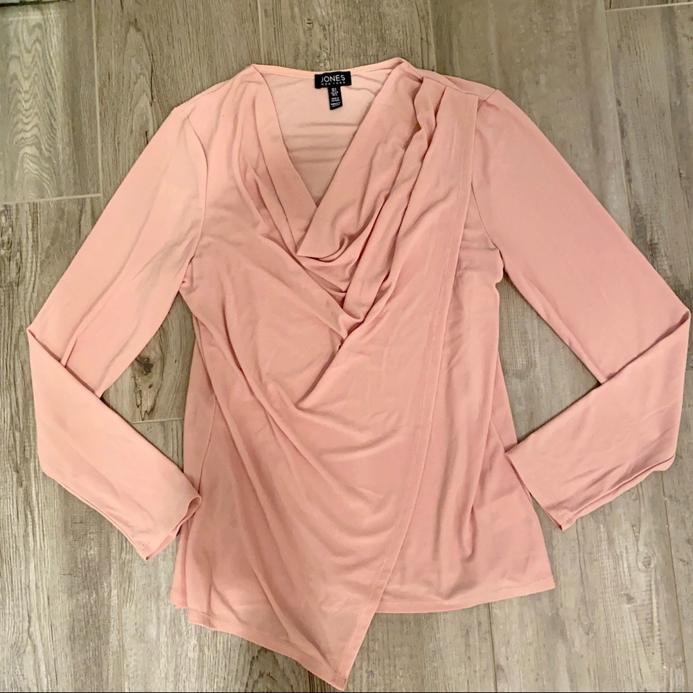 Pink cowl neck long sleeve